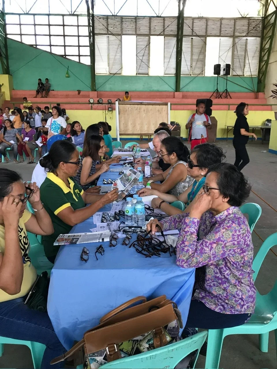 Volunteers providing care and assistance to community members